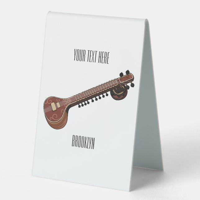 Sitar cartoon illustration (Front)