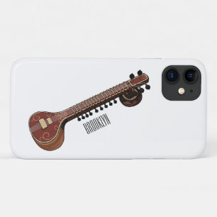 Sitar cartoon illustration iPhone 11 case