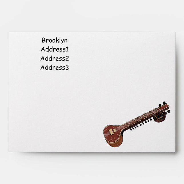 Sitar cartoon illustration envelope (Front)