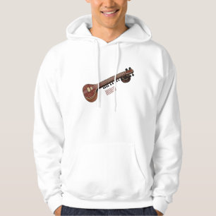 Sitar cartoon illustration hoodie