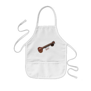 Sitar cartoon illustration kids apron