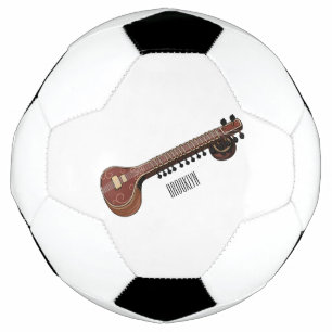 Sitar cartoon illustration soccer ball