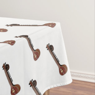 Sitar cartoon illustration tablecloth