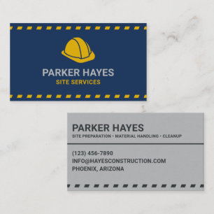 Site Services Hardhat Dark Blue Business Card