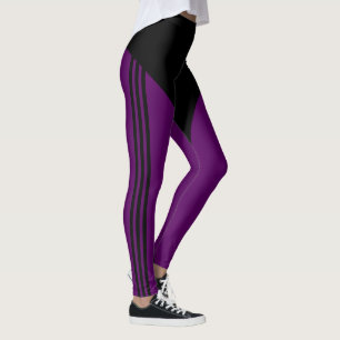 Site Stripe Purple Black Leggings - Choose Colours