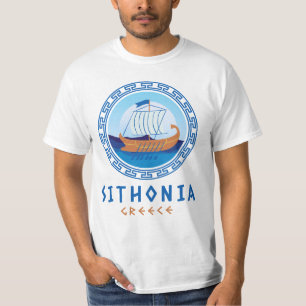 Sithonia, Greece Greek Ship Design Men's T-Shirt