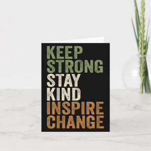 Sitive Message Keep Strong Stay Kind Vintage Motiv Card