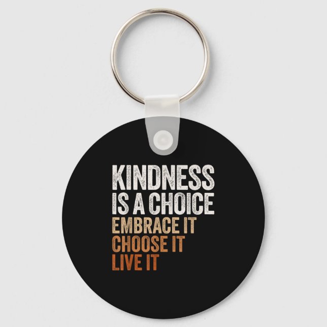 Sitive Message Retro Kindness Vintage Motivational Key Ring (Front)
