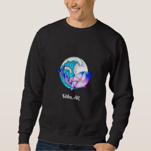 Sitka Ak Japanese Paint Geometric Orca Killer Whal Sweatshirt