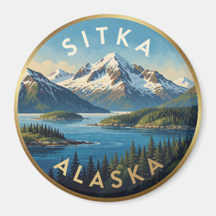 Sitka Alaska Mount Edgecumbe Travel Magnet