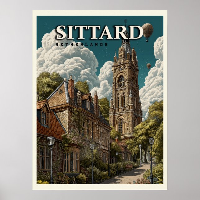 Sittard Netherlands Vintage Travel Poster (Front)