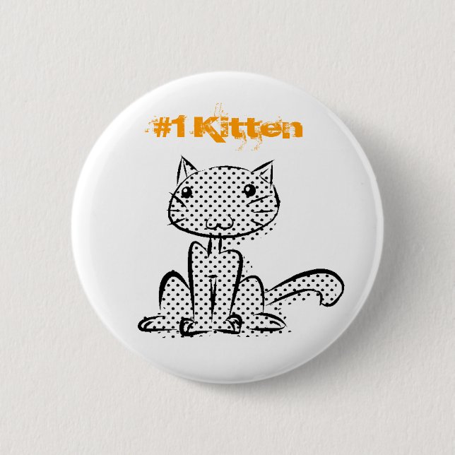 Sitting #1 Kitten 6 Cm Round Badge (Front)