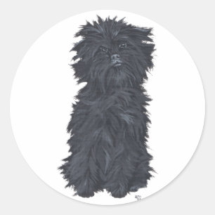 Sitting Affenpinscher Classic Round Sticker