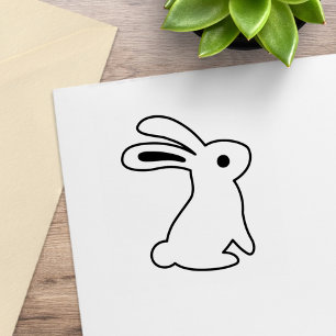 Sitting Alert Bunny Rabbit Colour Me Rubber Stamp