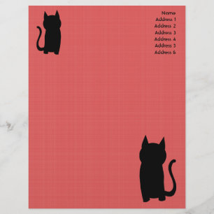 Sitting Black Cat Silhouette. Customised Letterhead