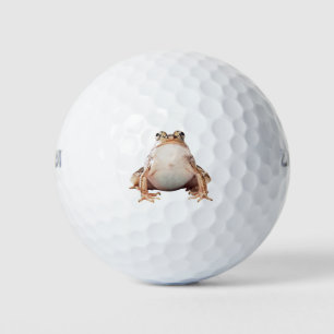 Sitting brown toad golf balls
