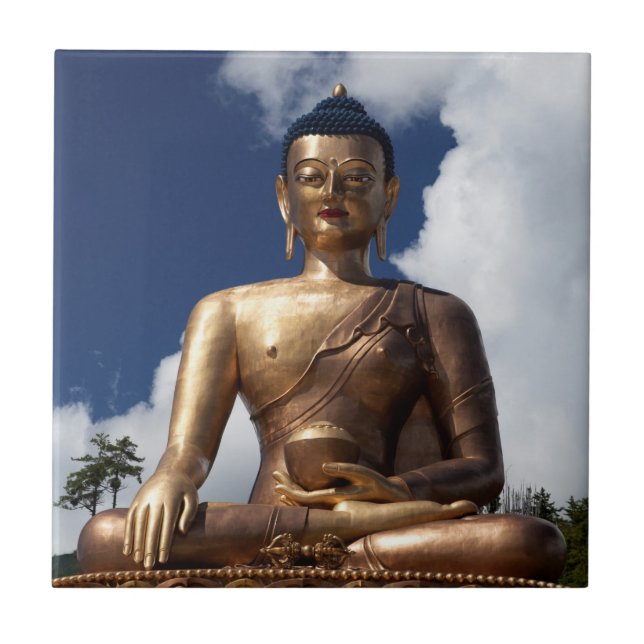 Sitting Buddha Statue Ceramic Tile (Front)