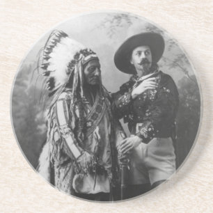 Sitting Bull and Buffalo Bill Portrait from 1885 Coaster