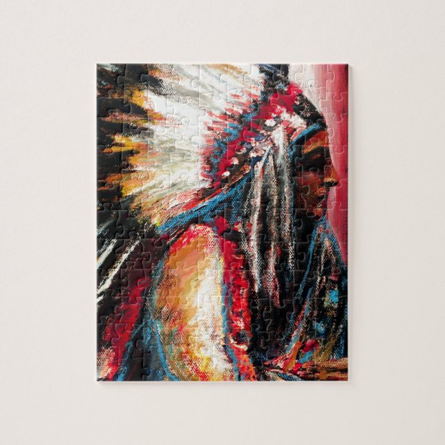 Sitting Bull in Colour Jigsaw Puzzle (Vertical)