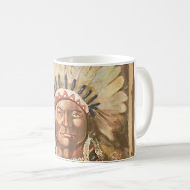 Sitting Bull Indian Chief Coffee Mug (Front Right)