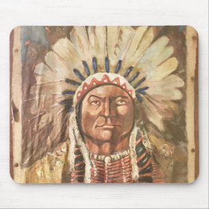 Sitting Bull Indian Chief Mouse Pad