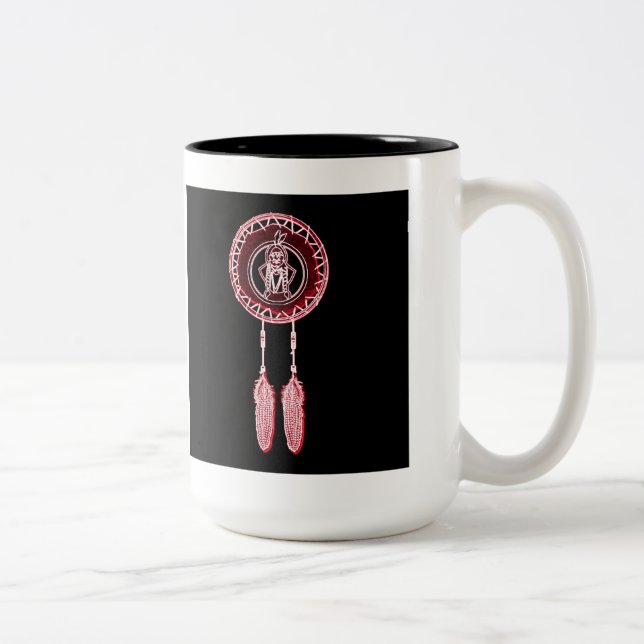 'Sitting Bull Maroon' Two-Tone Coffee Mug (Right)