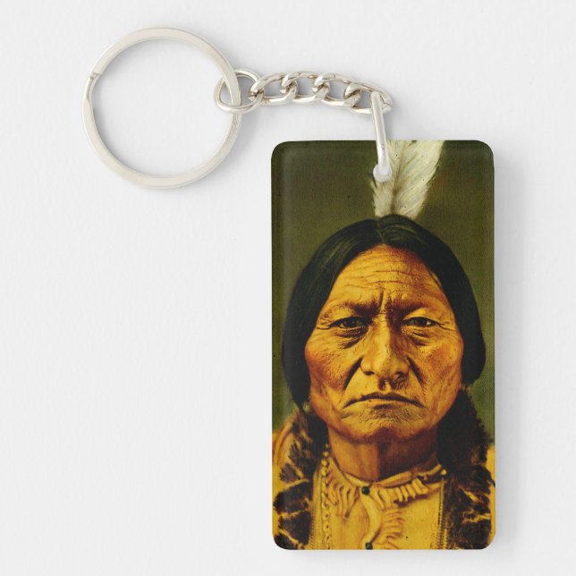 Sitting Bull Native American First Nations Chief Key Ring (Front)