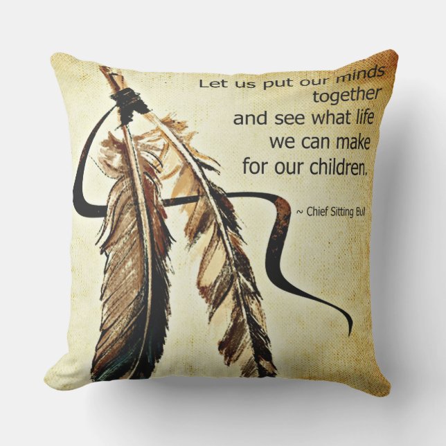 Sitting Bull Quote Cushion (Front)