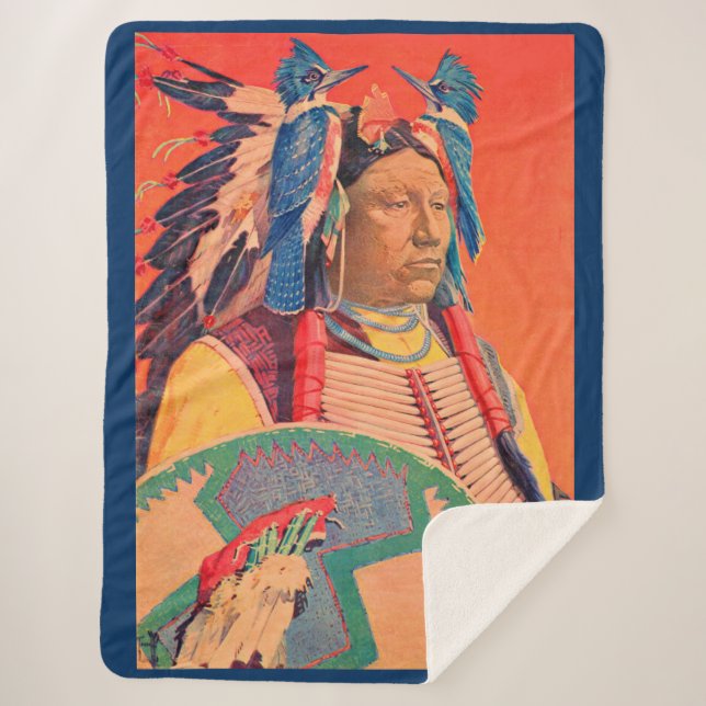  Sitting Bull Sherpa Blanket (Front)