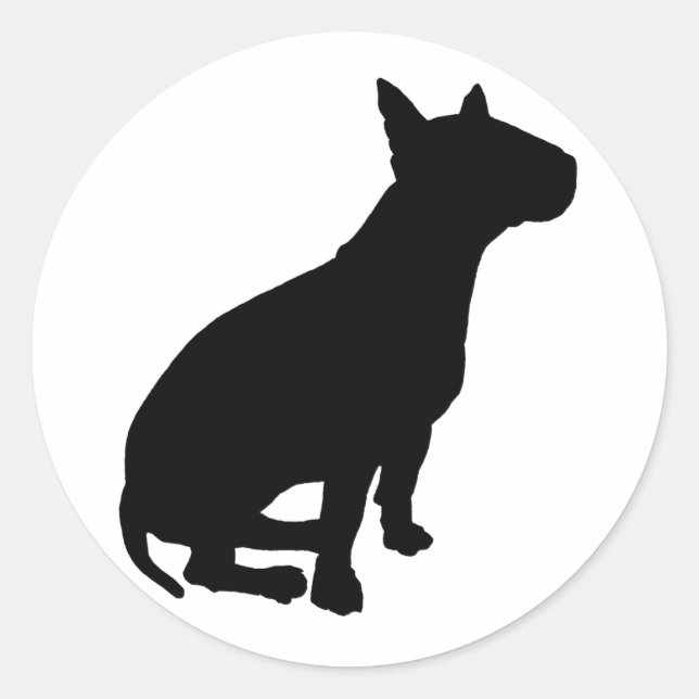 Sitting Bull Terrier Classic Round Sticker (Front)