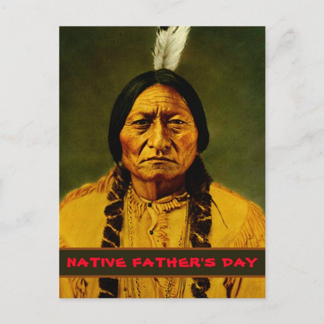 Sitting Bull Tribal American Native Father's Day Postcard (Front)