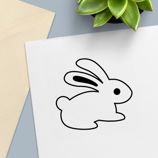 Sitting Bunny Rabbit Colour Me Rubber Stamp (Creator Uploaded)