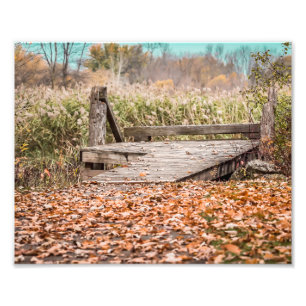 Sitting by the Edge of the Autumn Dock Photo Print