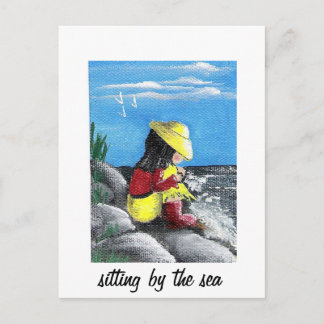 Sitting by the Sea Postcard