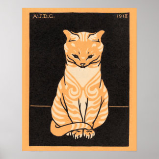 Sitting Cat by Julie de Graag Poster
