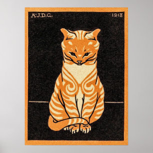 Sitting cat by Julie de Graag  Poster