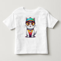 Sitting Cat Wearing Glasses And Hat 