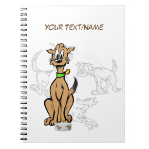Sitting Dog Cartoon Customisable Sketch Notebook