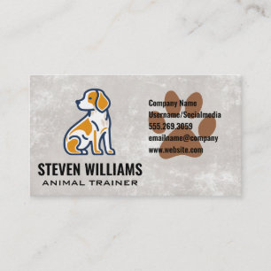 Sitting Dog   Doggy Paw Business Card