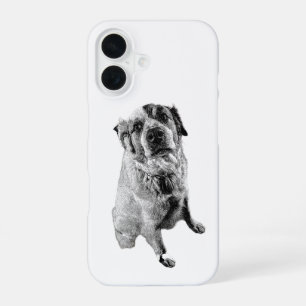 Sitting Dog Monochrome Art Phone Case