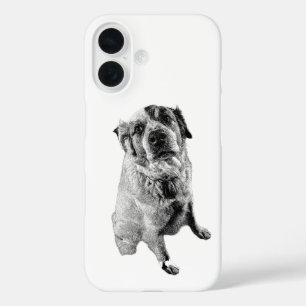 Sitting Dog Monochrome Art Phone Case