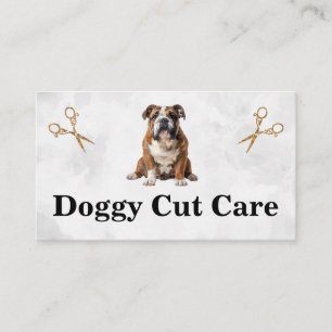 Sitting Dog   Pet Groomer   Scissors Business Card