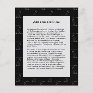 Sitting Dog Silhouette White Contour Animal Lover Flyer