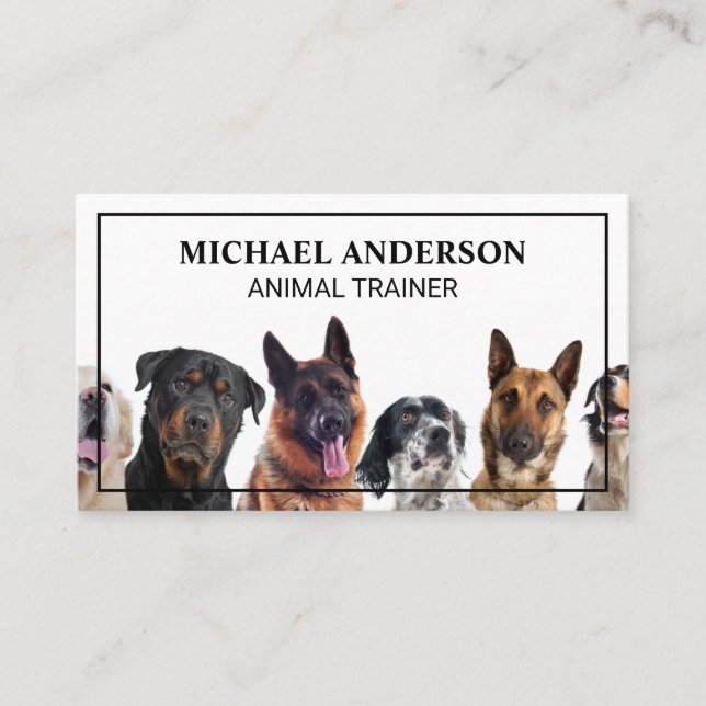 Sitting Dogs | Dog Trainer Business Card (Front)