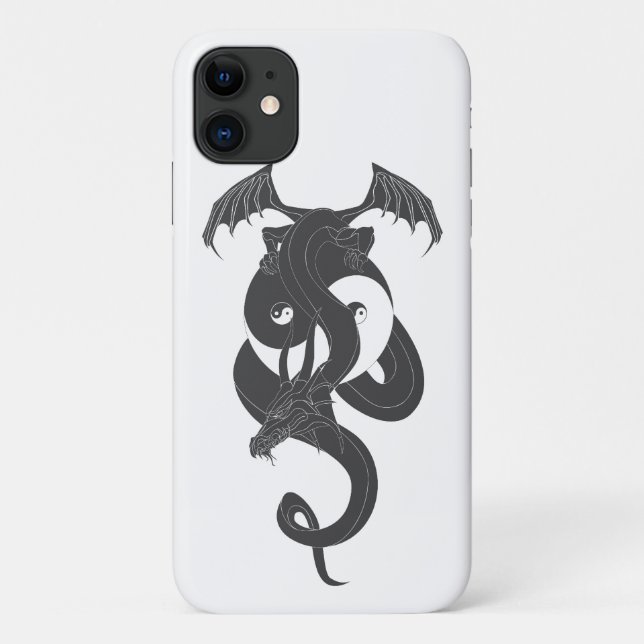 Sitting dragon on Yin Yang Case-Mate iPhone Case (Back)