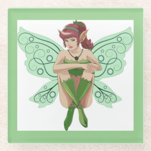 SITTING FAIRY GLASS COASTER