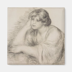 Sitting Girl (by Pierre-Auguste Renoir) Magnet