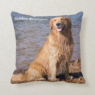 Sitting Golden Retriever Cushion