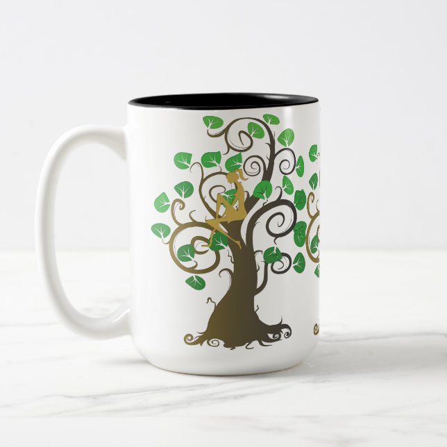 Sitting in Tree Two-Tone Coffee Mug (Left)