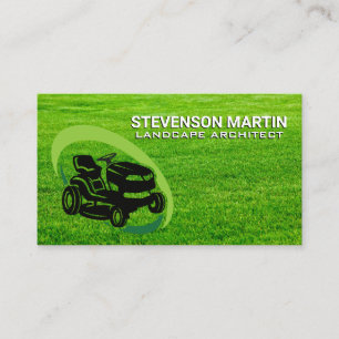 Sitting Lawnmower   Grass   Gardener Business Card